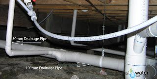 Drainage pipes under house